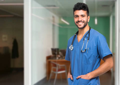 male nurses at St Louis College of Health Careers male nurse take classes at St. Louis College of Health Careers