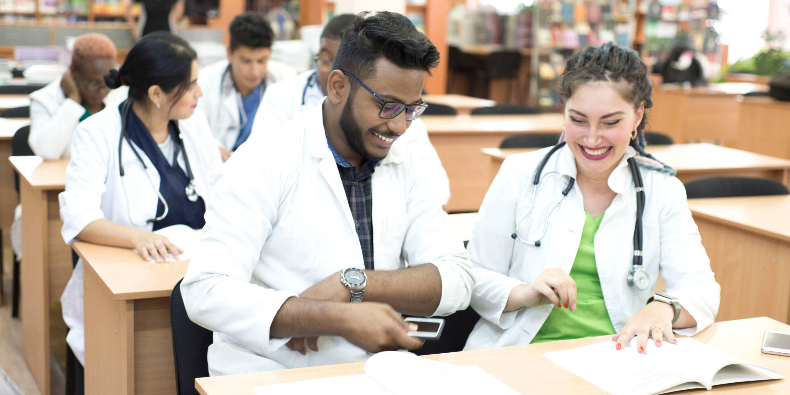 nursing students studying together