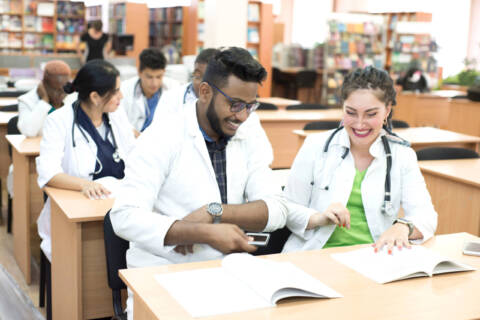 nursing students studying together