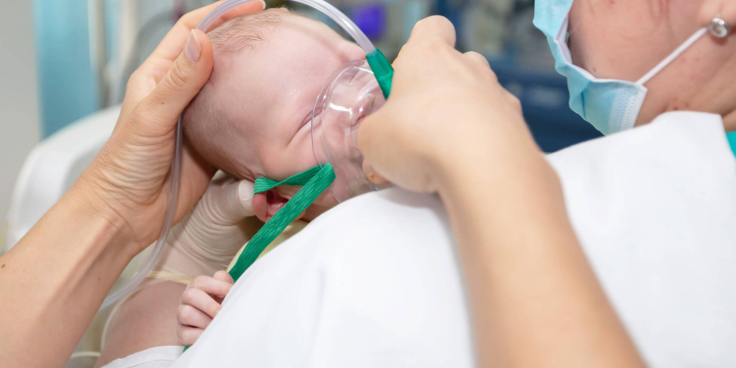 Respiratory Therapy for Babies Baby with an oxygen mask